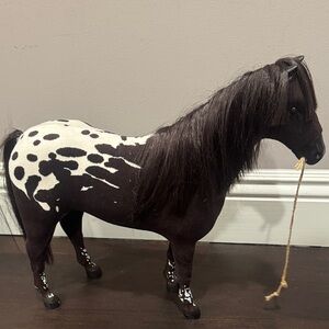 American Girl Doll Spotted Black and White Horse Figurine